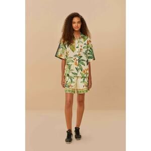 Farm Rio x Adidas Tropical Breeze Cream White Shirt & Short Set Size XS New